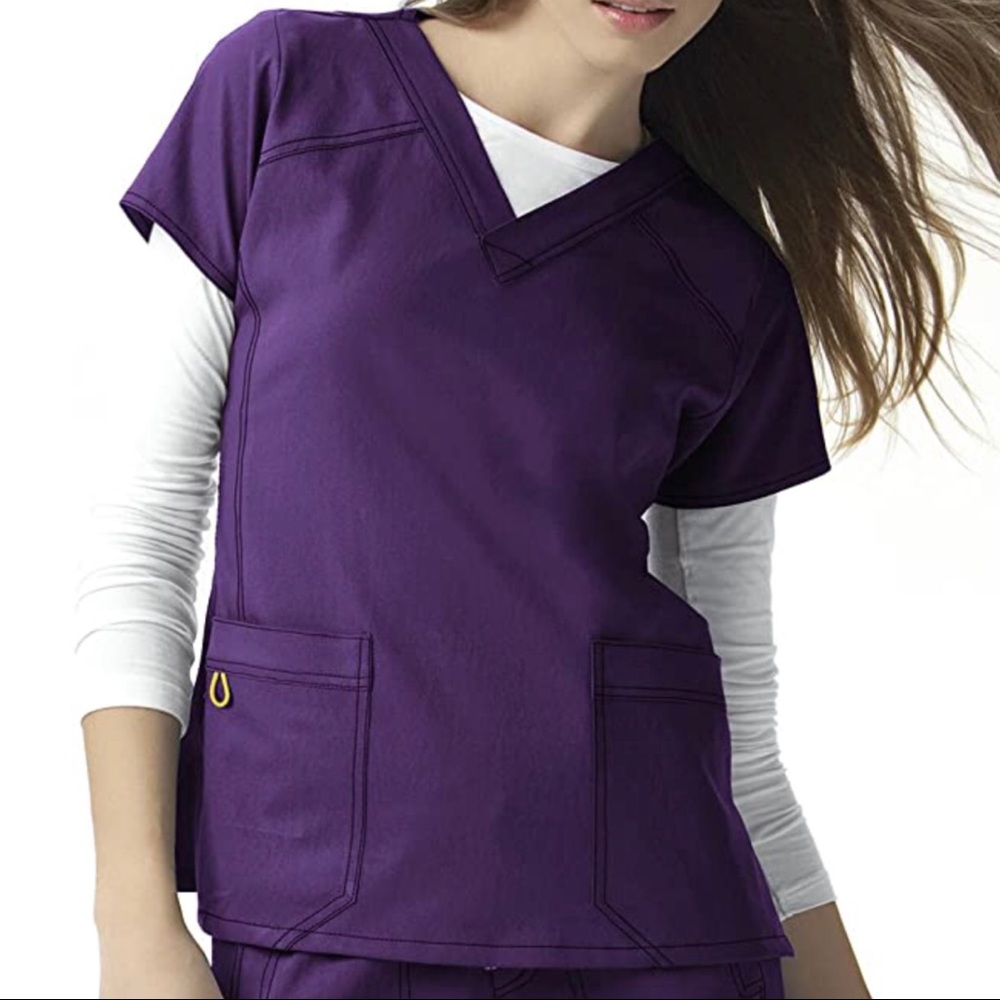 Women's Scrubs Four Way Stretch Sporty V-Neck Top